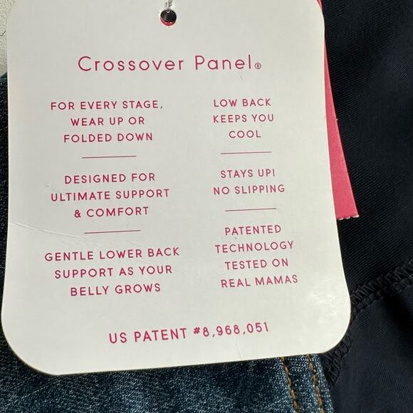 Isabel Maternity Crossover Panel Stretch Denim Jean Midi Shorts Size 2 NEW - Picture 8 of 12